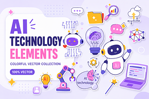 AI Technology Elements, a Technology Illustration by alexdndz