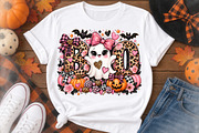 Pink Leopard Boo Ghost Halloween PNG, a Seasonal Illustration by Watercolor design (Thumbnail 1 of 3)