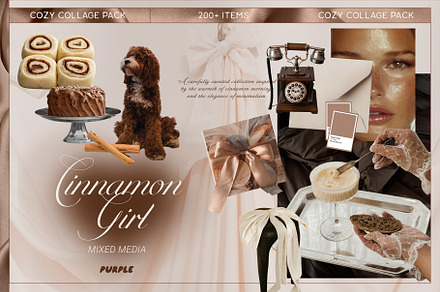 Cinnamon Girl: Cozy Collage Pack, an Object Graphic by Purple