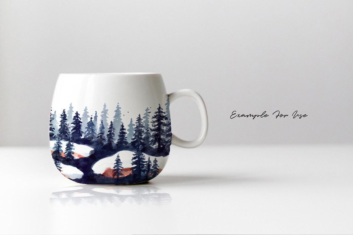 Watercolor Winter Landscapes, an Illustration by Yorda Studio (Photo 11 of 11)