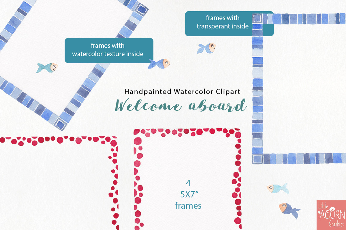 Welcome aboard watercolor graphics, a Graphic by LittleAcornGraphics (Photo 8 of 11)