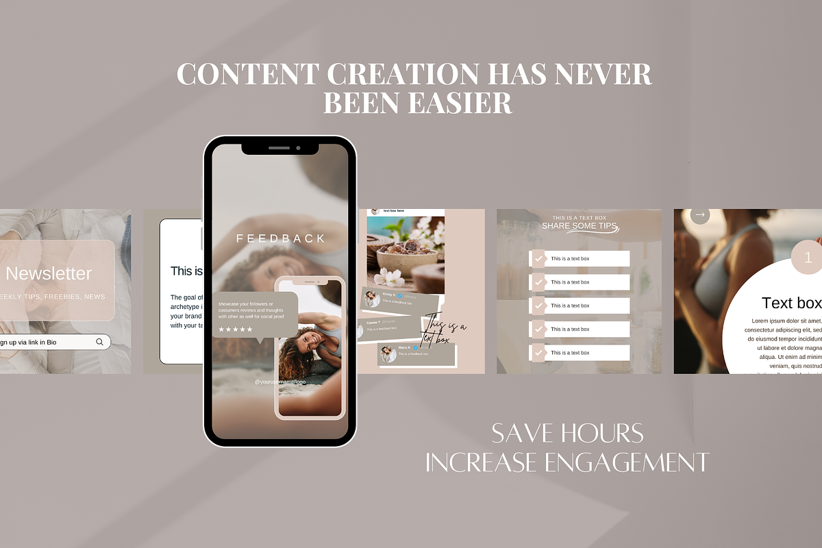 250 Wellness Instagram Template, a Social Media Template by SociallyyCreative (Photo 8 of 10)
