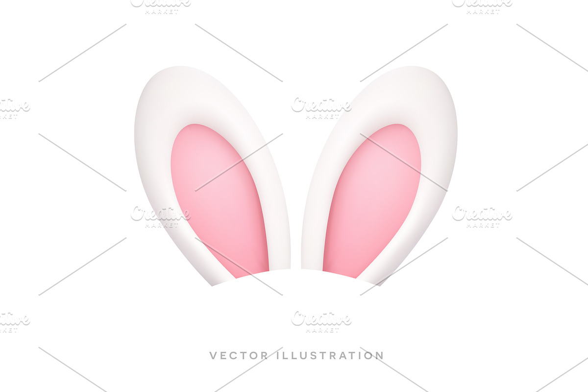 Bunny ears isolated on white, an Object Illustration by GraphiShop