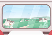 Train window view, a Transportation Illustration by Good Studio (Thumbnail 2 of 3)
