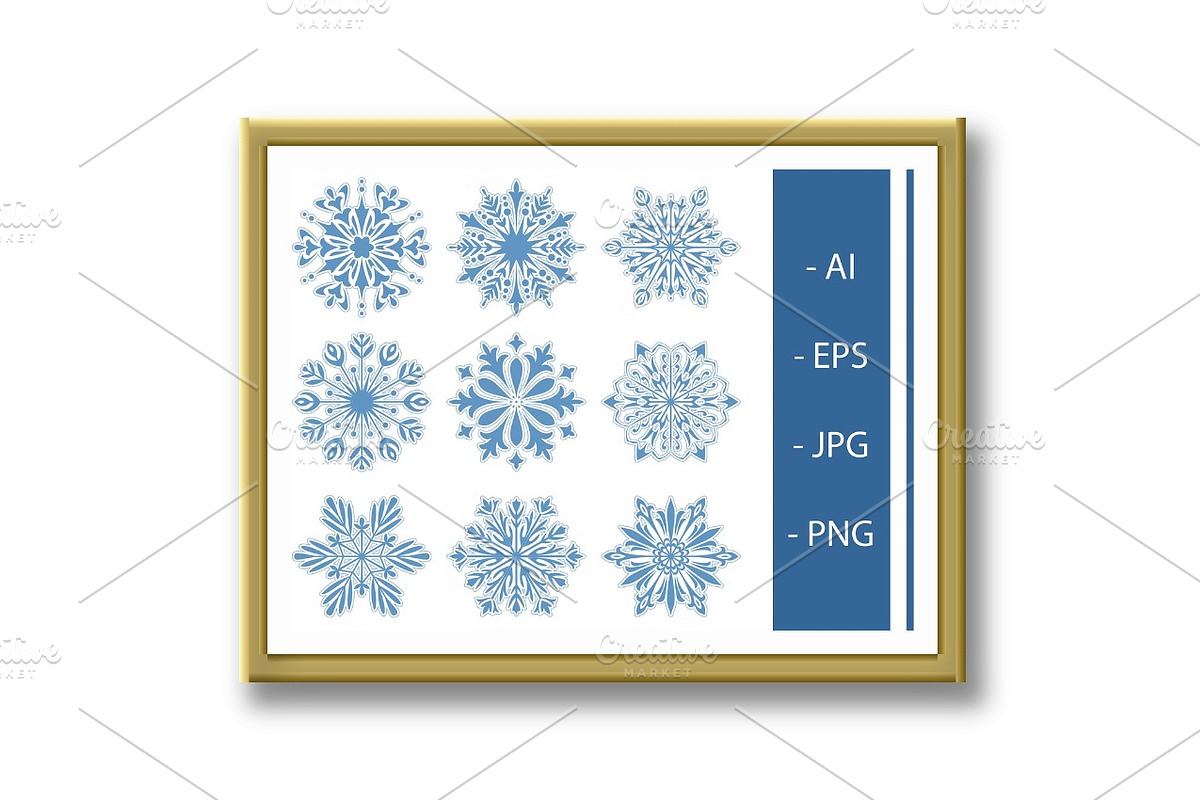 Snowflakes icon collection, an Outline Icon by RODINA (Photo 3 of 3)