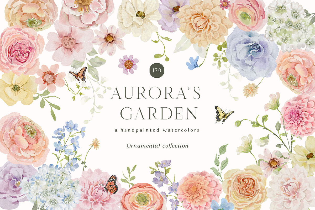 Spring summer pastel flowers clipart, a Decorative Illustration by Grace Noboa Illustrations (Photo 3 of 20)