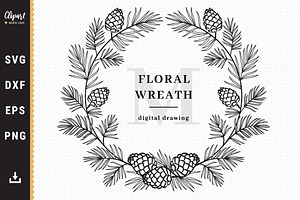 Christmas Wreath, Winter Monogram