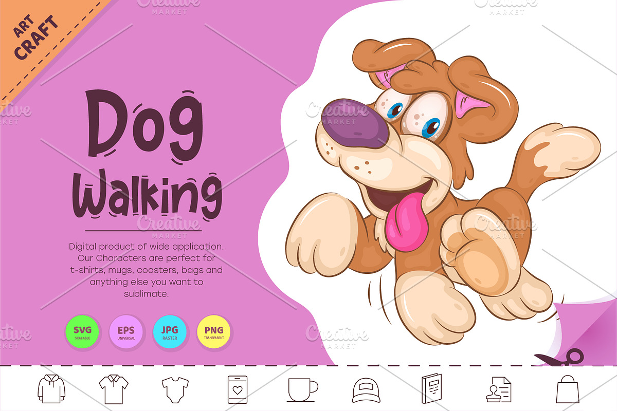 Cartoon Dog Walking. Clipart., an Animal Illustration by KENO Mascots (Photo 1 of 3)