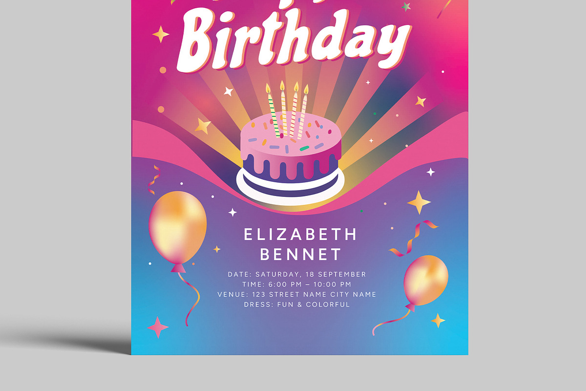Happy Birthday Flyer, a Flyer Template by MightyDesign (Photo 5 of 8)