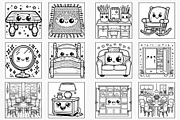 Kawaii Furniture Coloring Pages, a Decorative Illustration by Lamia Emad (Thumbnail 2 of 5)