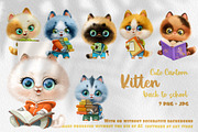 Cute cartoon kittens back to school, an Animal Illustration by Azuzlikus (Thumbnail 1 of 3)