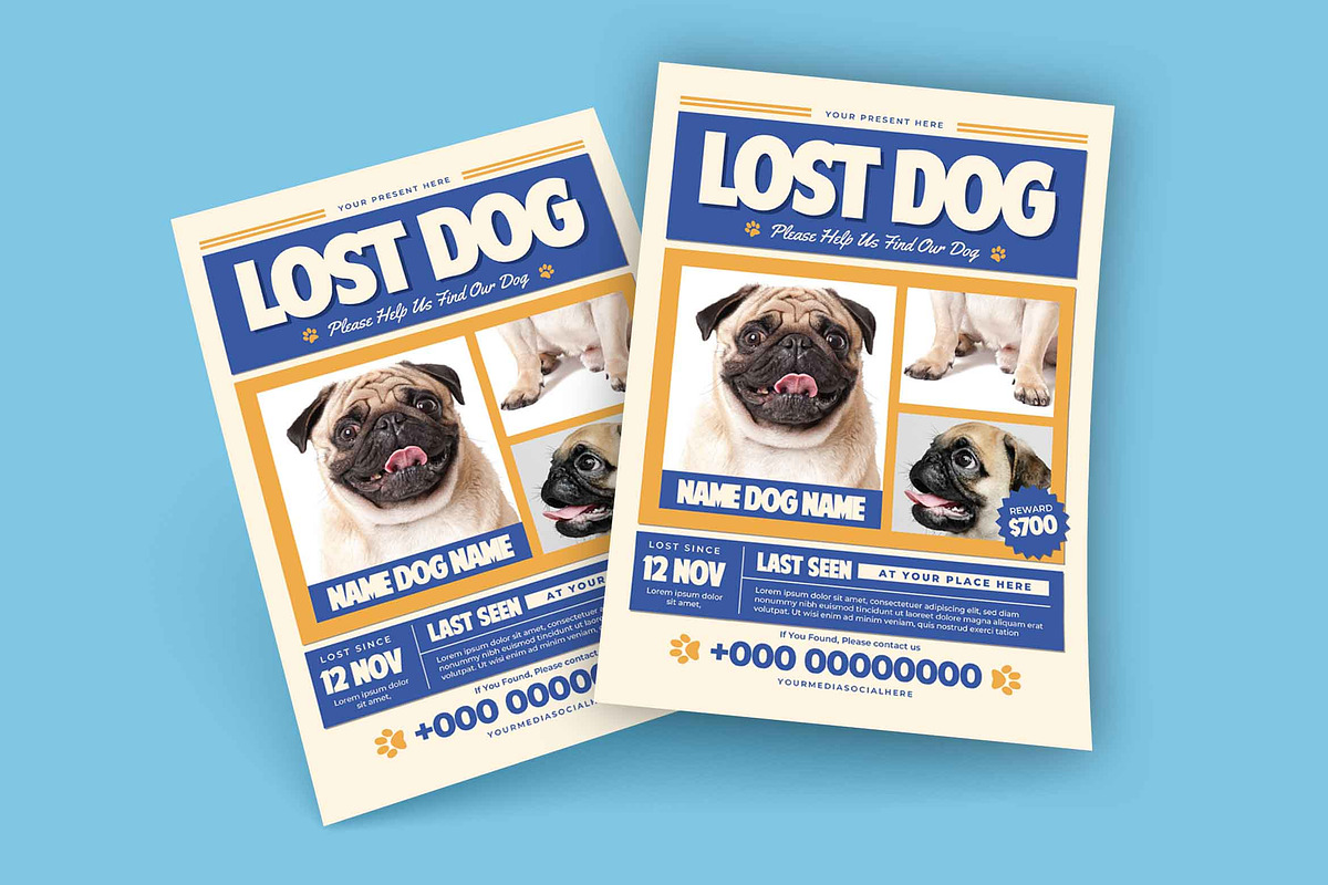 Lost Dog Flyer, a Flyer Template by megarez (Photo 1 of 3)