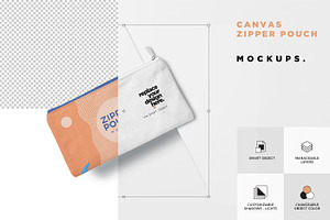 Fabric Zipper Pouch Mockups