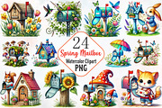 Spring Mailbox Sublimation Clipart, an Illustration by RobertsArt (Thumbnail 1 of 7)