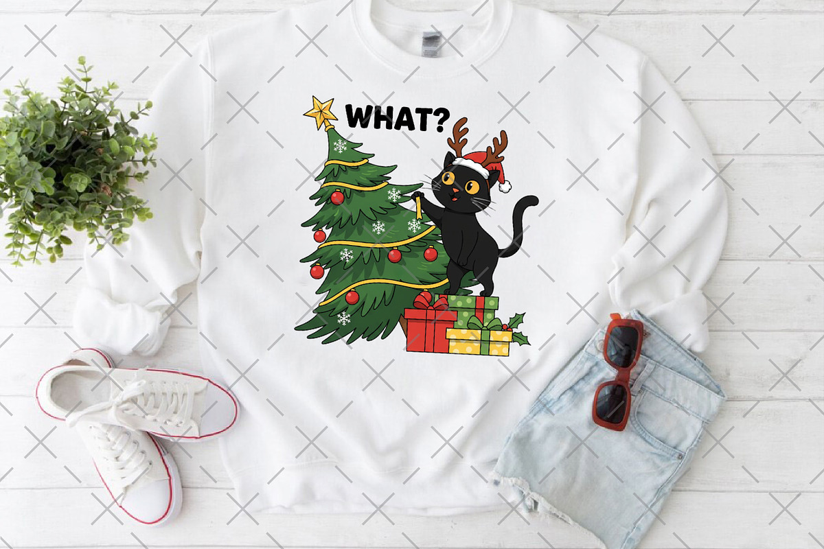 What Cat Christmas Tree png, an Illustration by Craft Nest (Photo 2 of 6)