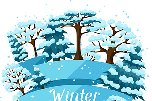 Winter Backgrounds With Trees.