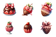 Crochet Valentine Strawberry Bow PNG, an Illustration by SinaCreation (Thumbnail 3 of 11)