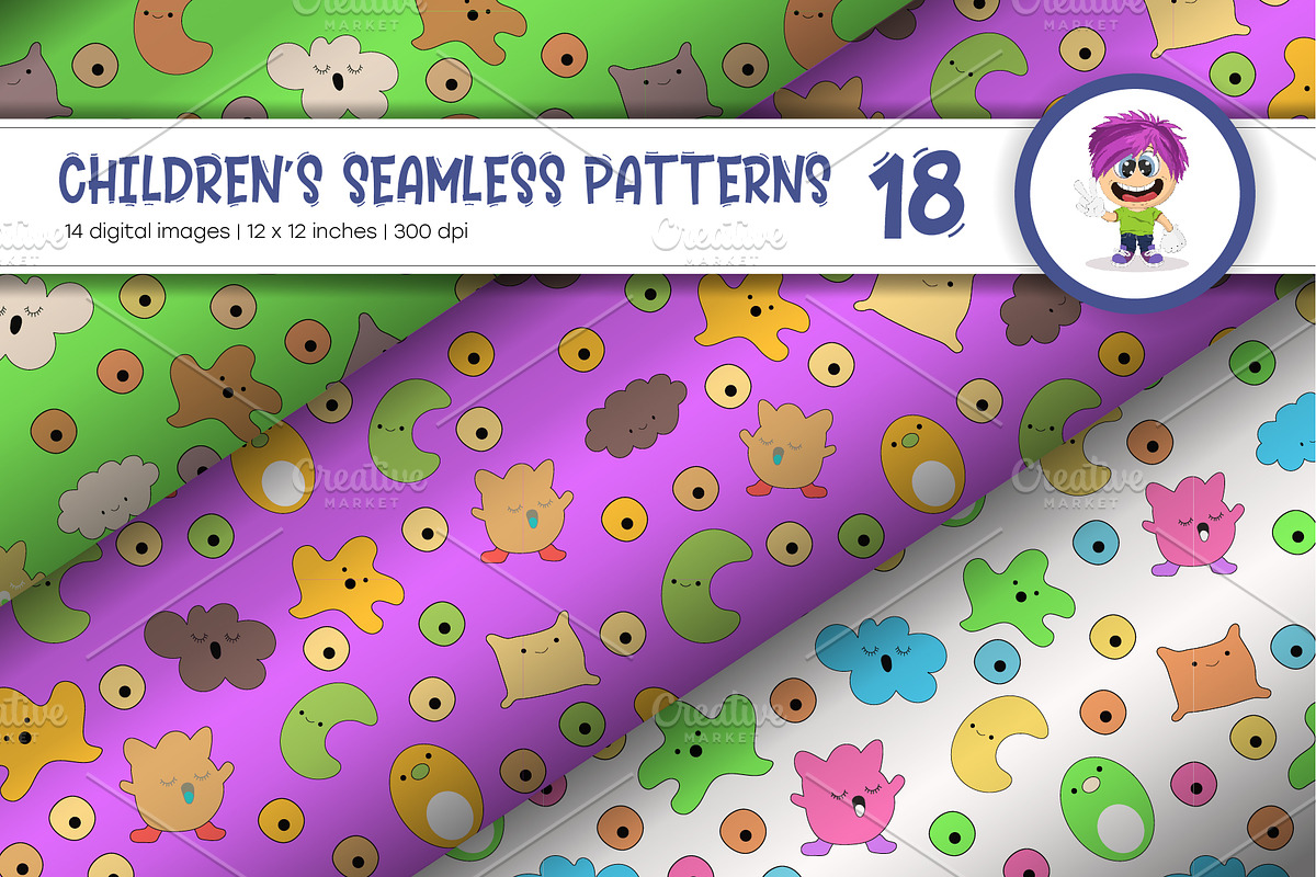 Cute Baby Seamless Patterns 18., a Pattern Graphic by KENO Mascots (Photo 2 of 6)