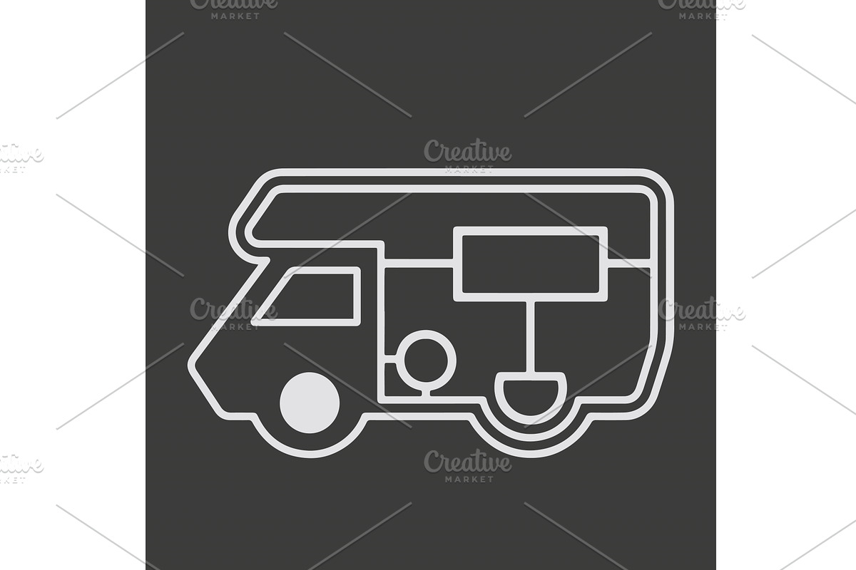 Vector Icon sticker of the motorhome, an Icon by Illustrations&photos