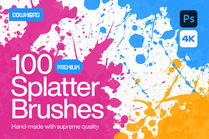 100 Splatter Photoshop Brushes ABR