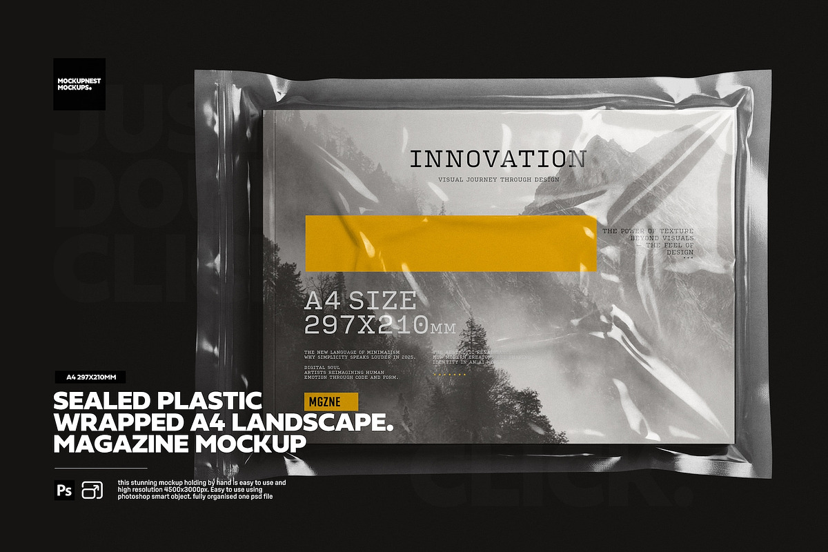 Sealed A4 Landscape Magazine Mockup, a Books & Magazine Mockup by ...