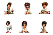 Whimsical Self Care Woman Clipart, a Seasonal Illustration by CreationArt (Thumbnail 3 of 5)