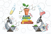 Science for kids watercolor clip art, an Object Illustration by DemiLena (Thumbnail 11 of 18)