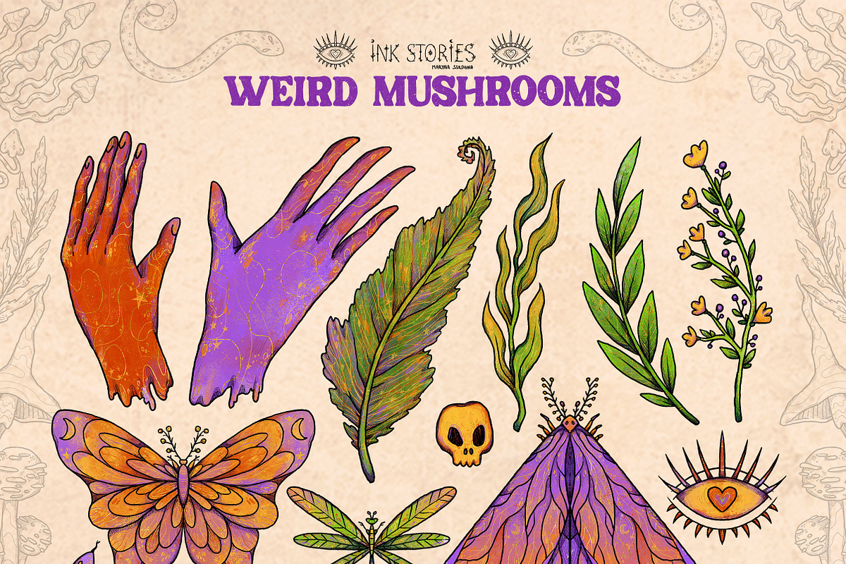 Weird Mushrooms, an Object Illustration by Ink Stories (Photo 4 of 23)