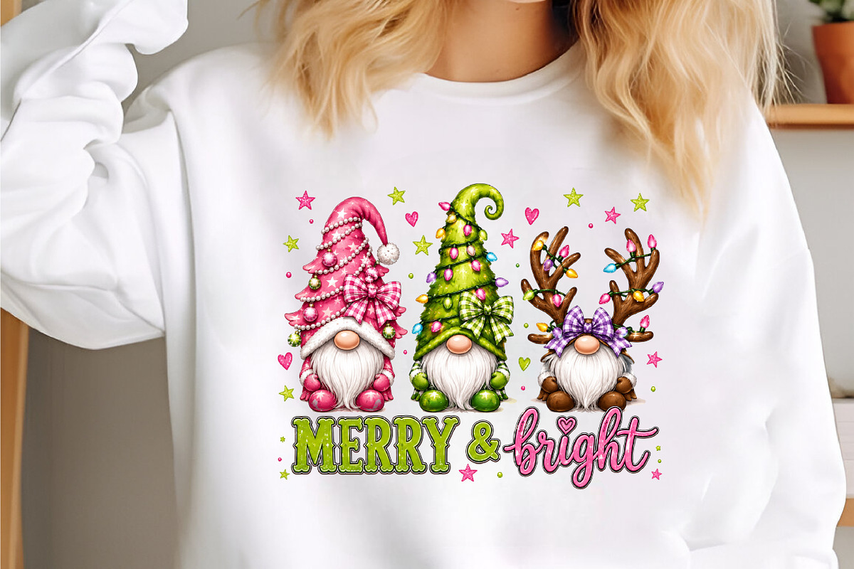 Merry & Bright PNG Sublimation, a Seasonal Illustration by designcity5 (Photo 2 of 4)