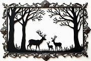 Deer Forest Frame Silhouette Bundle, an Illustration by Designs_River (Thumbnail 7 of 7)