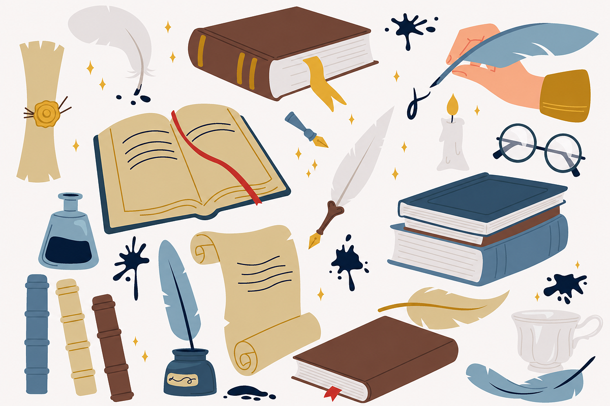 Vintage Books Illustrations, an Education Illustration by Anna Studio (Photo 9 of 11)