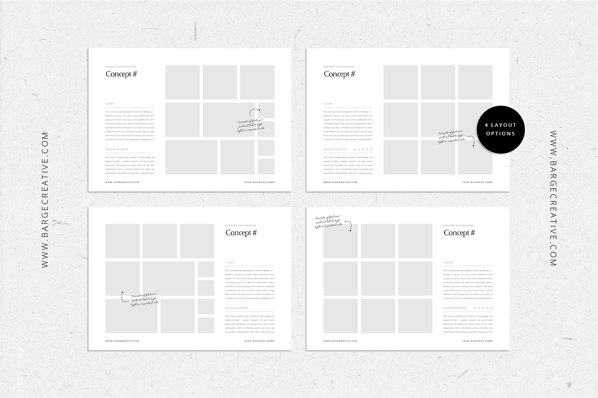 InDesign Concept Moodboard Template, a Presentation Template by bargecreative (Photo 2 of 4)