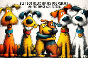 Best Dog Friend, Quirky Dog Clipart, an Illustration by Dream Creation
