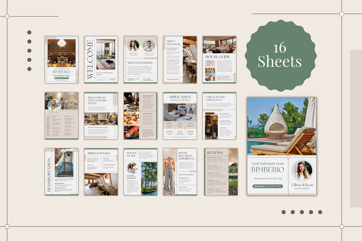 Airbnb House Guide Canva Template, a Design Template by TemplateCastleStore (Photo 2 of 14)