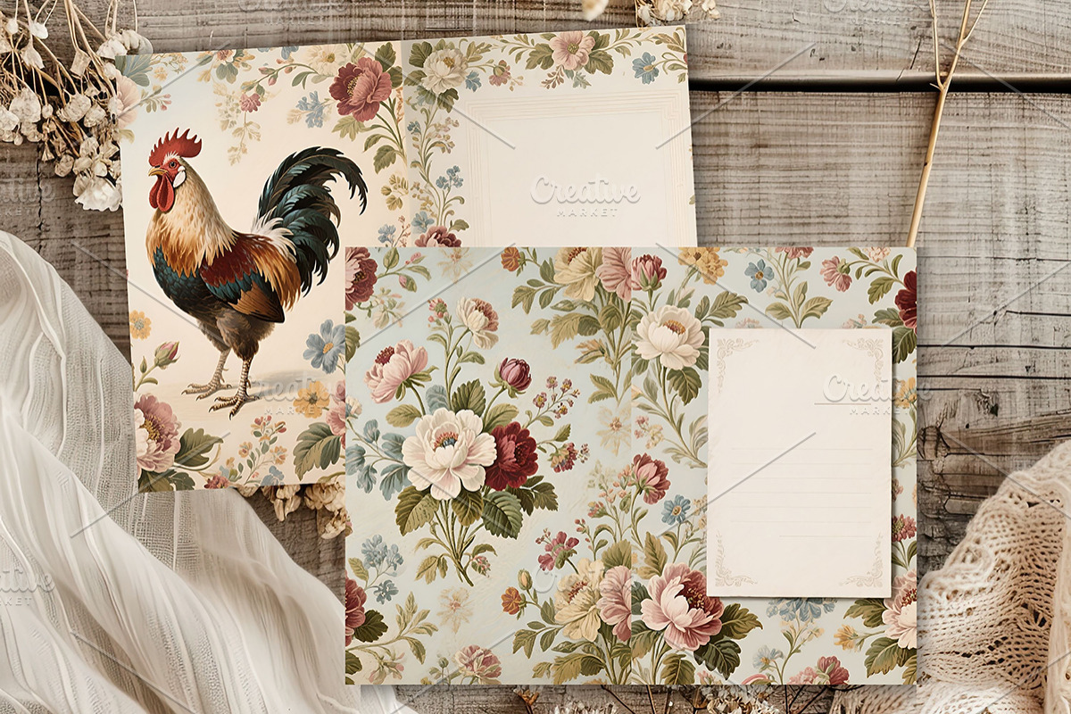 Floral Romance – Junk Journal Pages., a Decorative Illustration by GalaDesign03 (Photo 8 of 8)