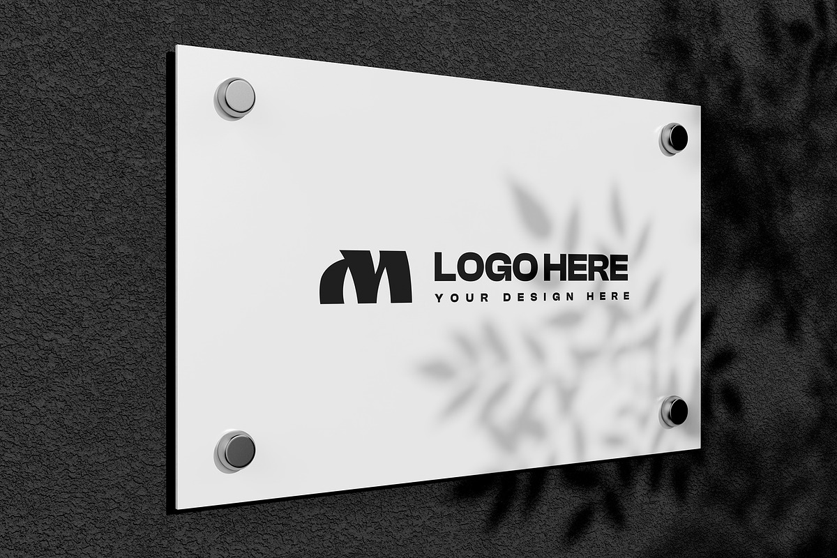Wall Glass Sign Logo Mockup, a Product Mockup by graphypix (Photo 4 of 4)