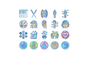 acupuncture massage therapy icons, an Object Illustration by pikepicture