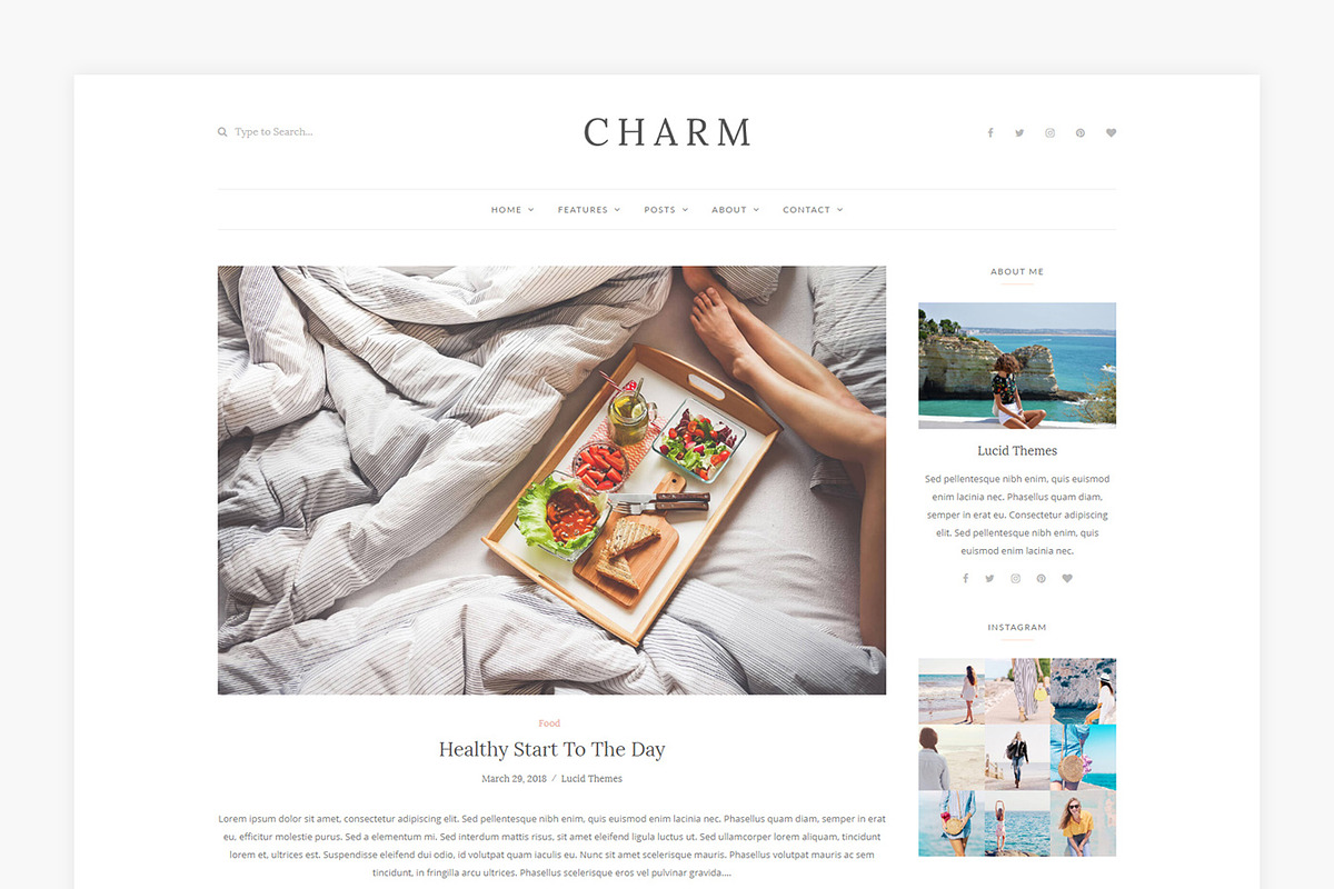 Charm - WordPress Blog Theme, a WordPress Template by Lucid Themes (Photo 5 of 10)