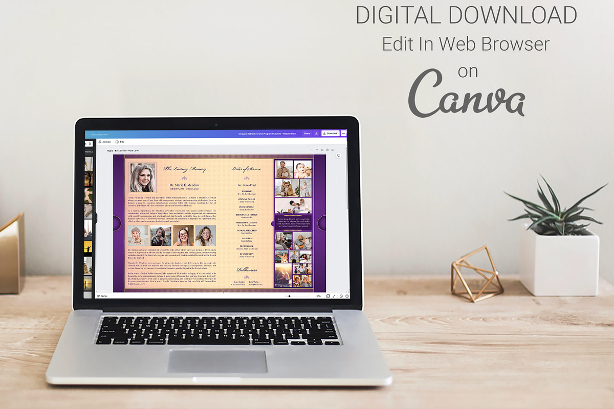 Purple Loving Tabloid Funeral Progra, a Brochure Template by Godserv Designs (Photo 10 of 10)
