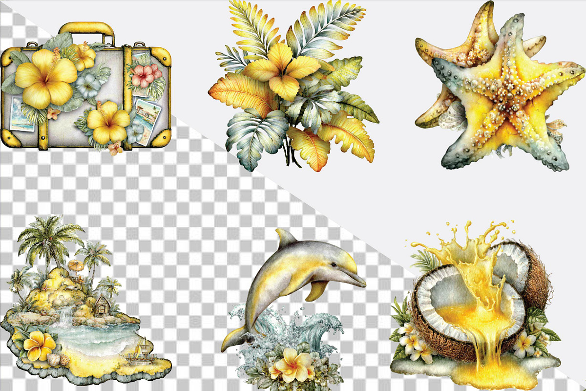 Whimsical Summer Clipart Bundle., an Illustration by SVGArt (Photo 2 of 9)