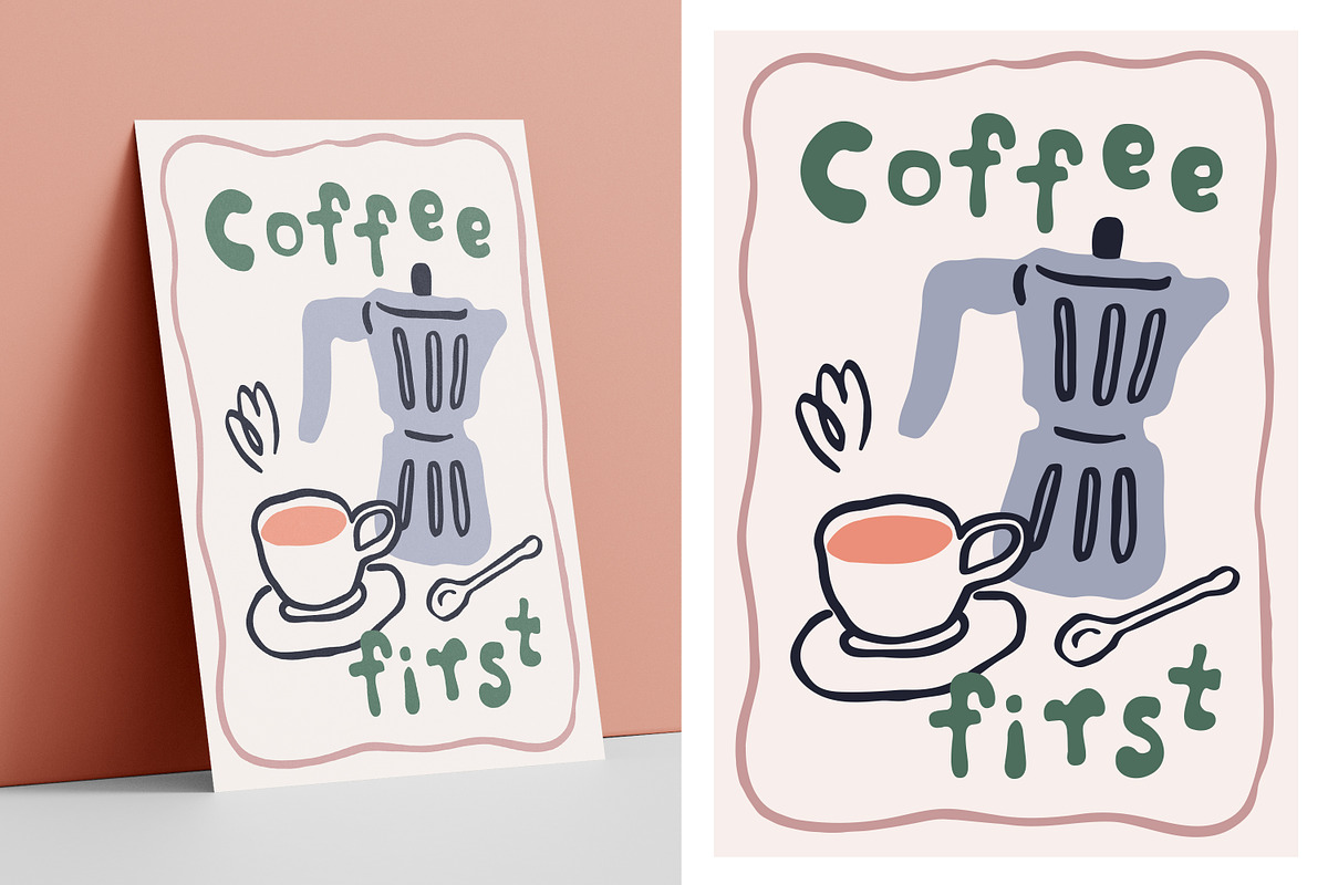 Dolce vita breakfast, doodle cards, a Food Illustration by Good Studio (Photo 2 of 5)