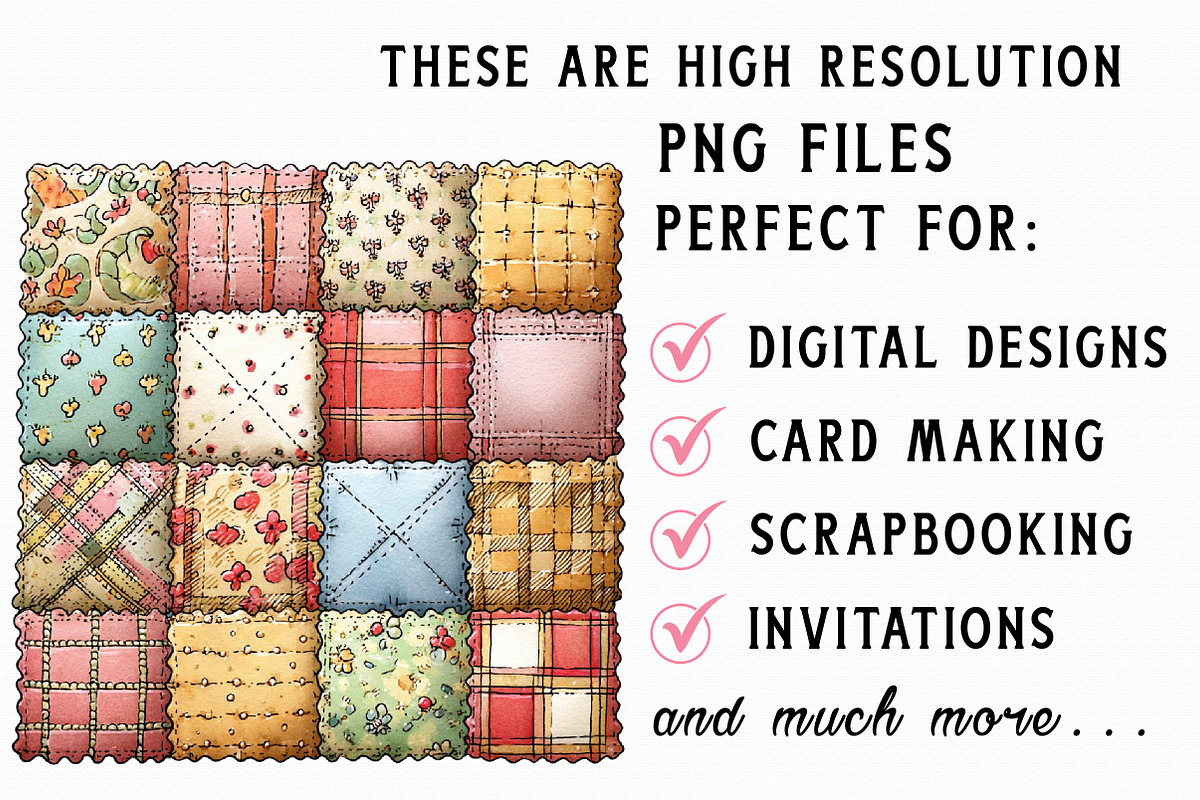 Patchwork Christmas Clipart Bundle P, an Illustration by Libby Wishes (Photo 5 of 7)