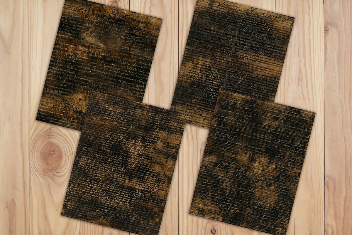 Distressed Dark Antique Script Paper, a Background Graphic by V Design Creator (Photo 10 of 12)