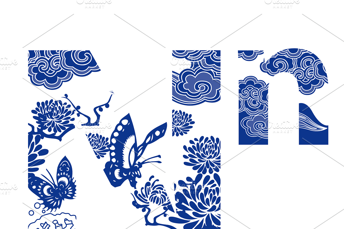 Alphabet design in Oriental style, a Symbol Font by PonDeArt (Photo 2 of 2)