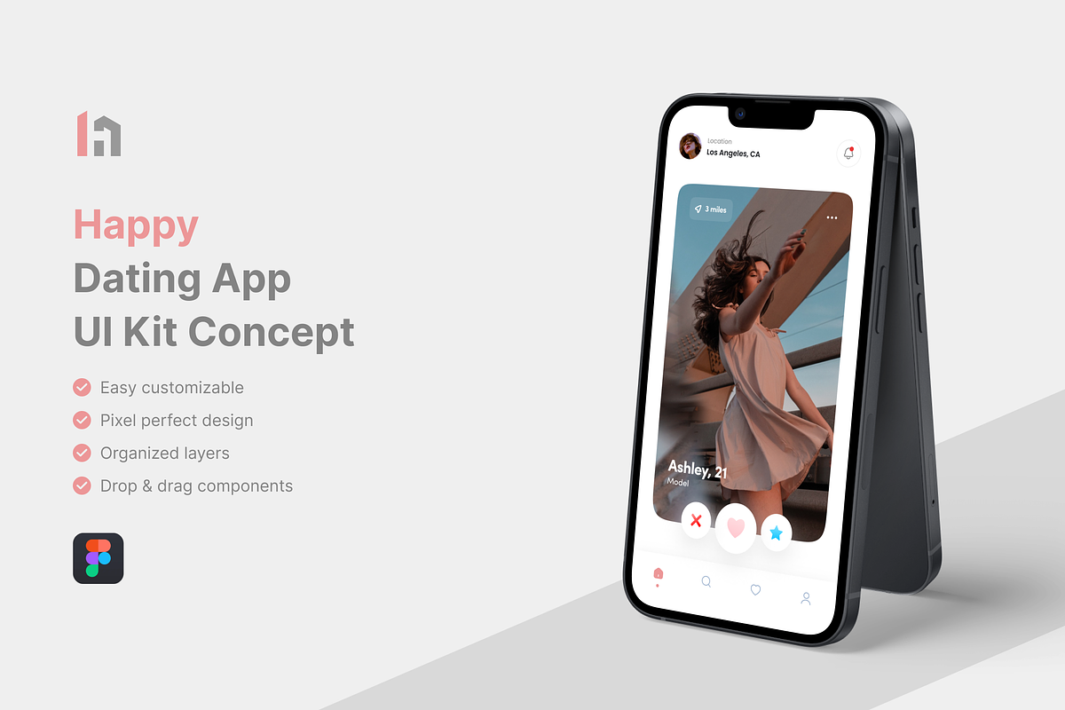 Happy - Dating App UI Kit, an UI Kit Template by iDoodle Studio (Photo 1 of 4)