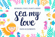 Sea My Love. Clip Art Set., an Illustration by Fairy dreams (Thumbnail 1 of 9)
