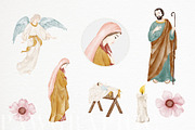 Christmas Holy Night Nativity Scene, a Seasonal Illustration by PawGraphic (Thumbnail 2 of 10)