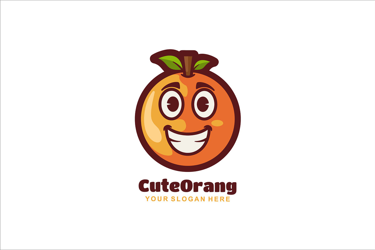 cute face orange vector template, a Branding & Logo Template by OmerStudio