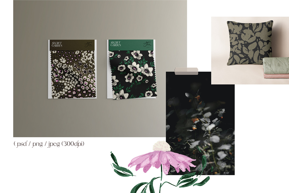 Secret garden. Floral patterns, a Pattern Graphic by PaperJamLab (Photo 6 of 12)