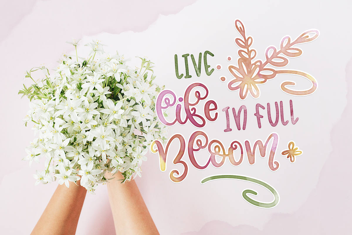 Blossomy - Font Duo + Floral Doodles preview 6